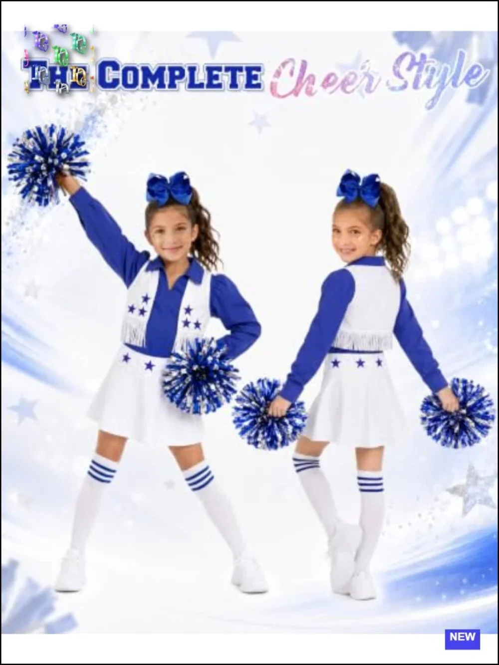 Girls Cheerleader Costume Uniform Kids Halloween Outfit Set